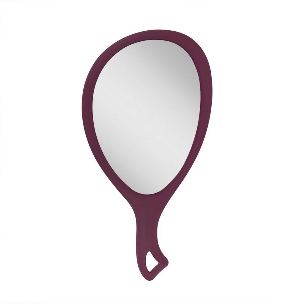 Zadro Medium Teardrop Handheld Mirror With Curved Handle - Purple Garnet In Purple