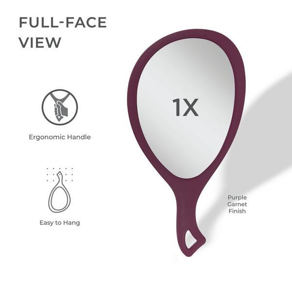 Zadro Medium Teardrop Handheld Mirror with Curved Handle #3