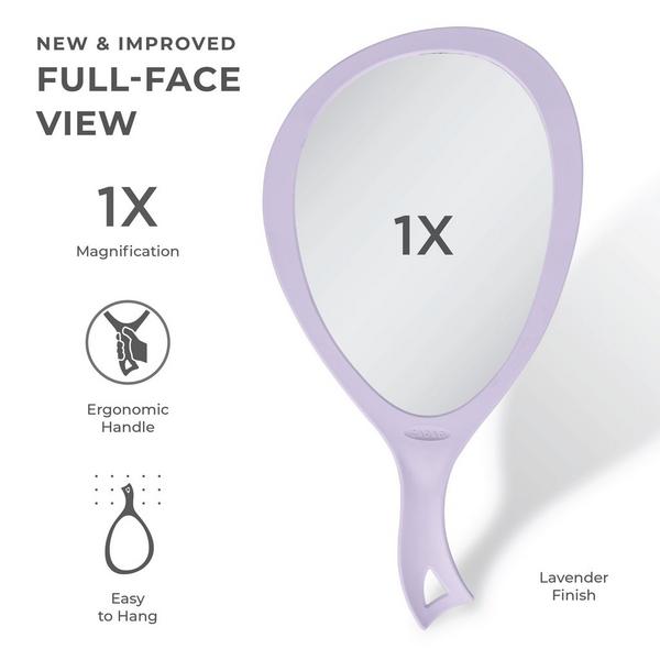 Zadro Large Teardrop Handheld Mirror with Curved Handle #3