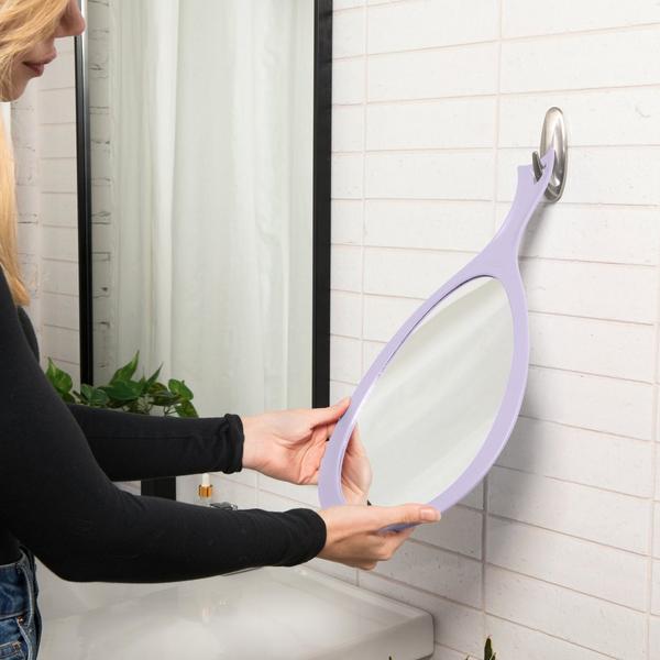 Zadro Large Teardrop Handheld Mirror with Curved Handle #5
