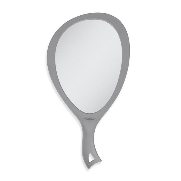 Zadro Large Teardrop Handheld Mirror with Curved Handle #1