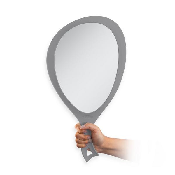 Zadro Large Teardrop Handheld Mirror with Curved Handle #6