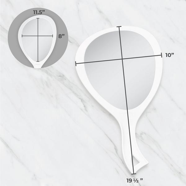Zadro Large Teardrop Handheld Mirror with Curved Handle #4