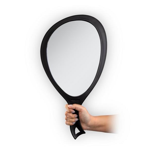 Zadro Large Teardrop Handheld Mirror with Curved Handle #3