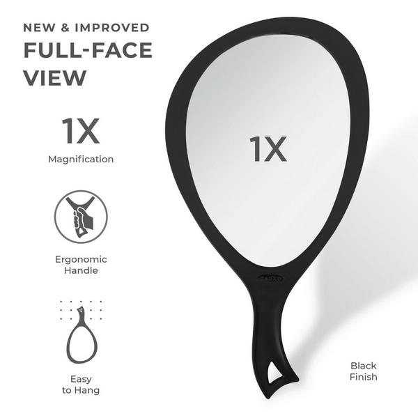 Zadro Large Teardrop Handheld Mirror with Curved Handle #5
