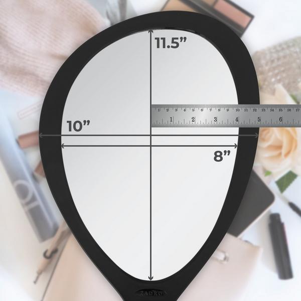 Zadro Large Teardrop Handheld Mirror with Curved Handle #6