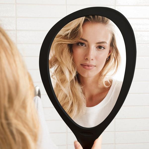 Zadro Large Teardrop Handheld Mirror with Curved Handle #7