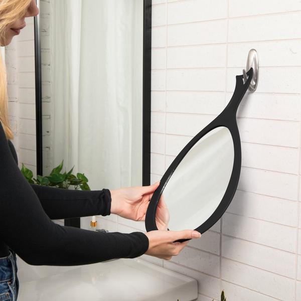 Zadro Large Teardrop Handheld Mirror with Curved Handle #8