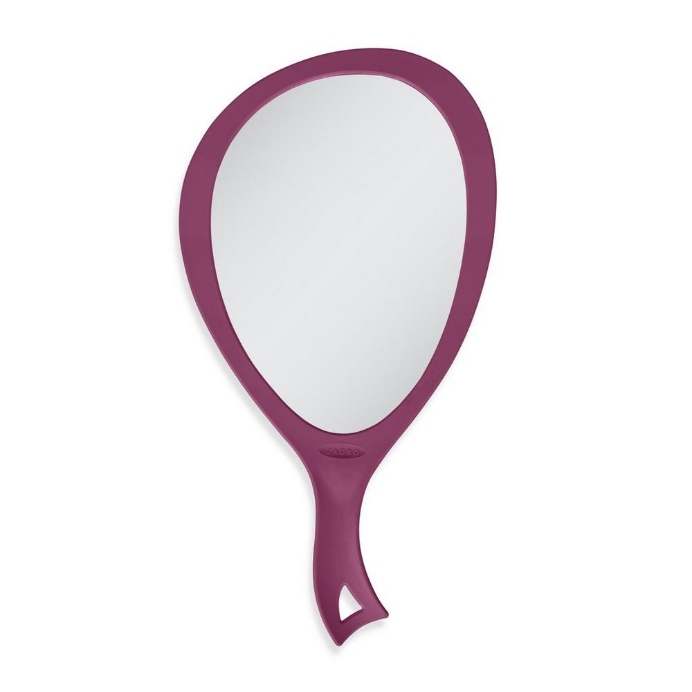 Zadro Large Teardrop Handheld Mirror With Curved Handle - Magenta In Purple