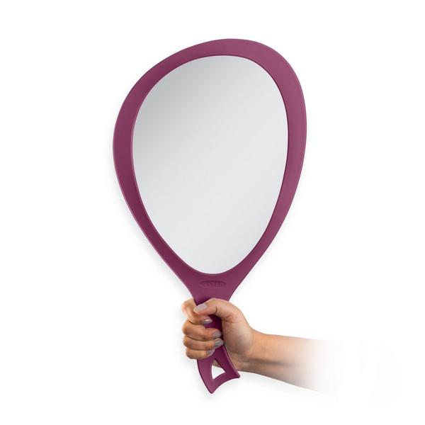 Zadro Large Teardrop Handheld Mirror with Curved Handle #2