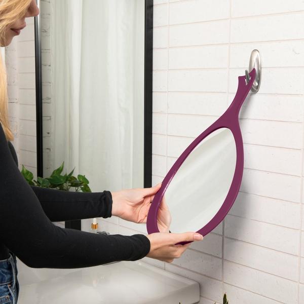 Zadro Large Teardrop Handheld Mirror with Curved Handle #6