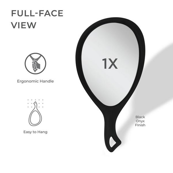 Zadro Medium Teardrop Handheld Mirror with Curved Handle #3