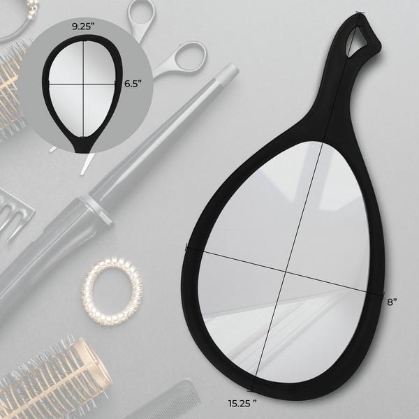 Zadro Medium Teardrop Handheld Mirror with Curved Handle #5