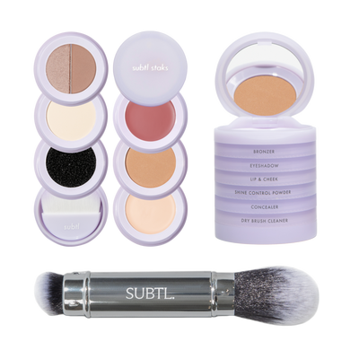 SUBTL. Beauty 6-in-1 Full Face Makeup Stak with Dual-Ended Face Brush
