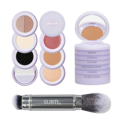 SUBTL. Beauty 6-in-1 Full Face Makeup Stak with Dual-Ended Face Brush