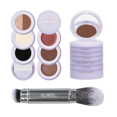 SUBTL. Beauty 6-in-1 Full Face Makeup Stak with Dual-Ended Face Brush