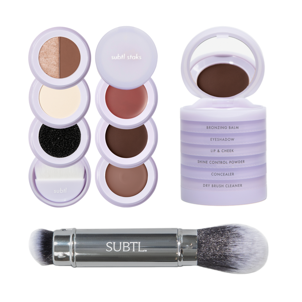 Subtl Beauty 6-in-1 Full Face Makeup Stak With Dual-ended Face Brush - 020c
