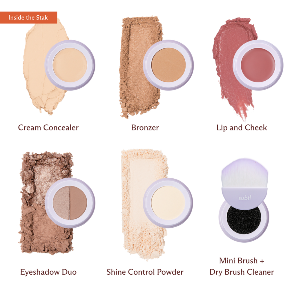 6-in-1 Full Face Makeup Stak with Dual-Ended Face Brush - 003N