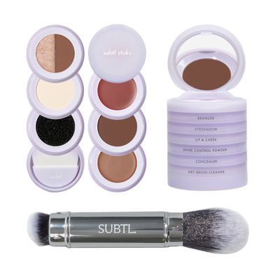SUBTL. Beauty 6-in-1 Full Face Makeup Stak with Dual-Ended Face Brush