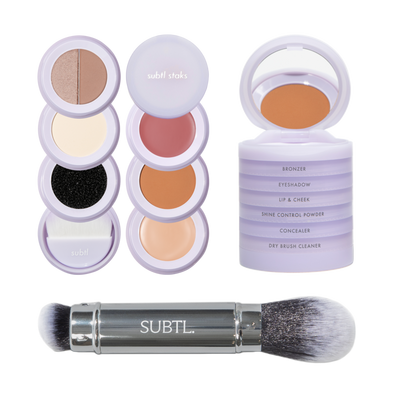 SUBTL. Beauty 6-in-1 Full Face Makeup Stak with Dual-Ended Face Brush