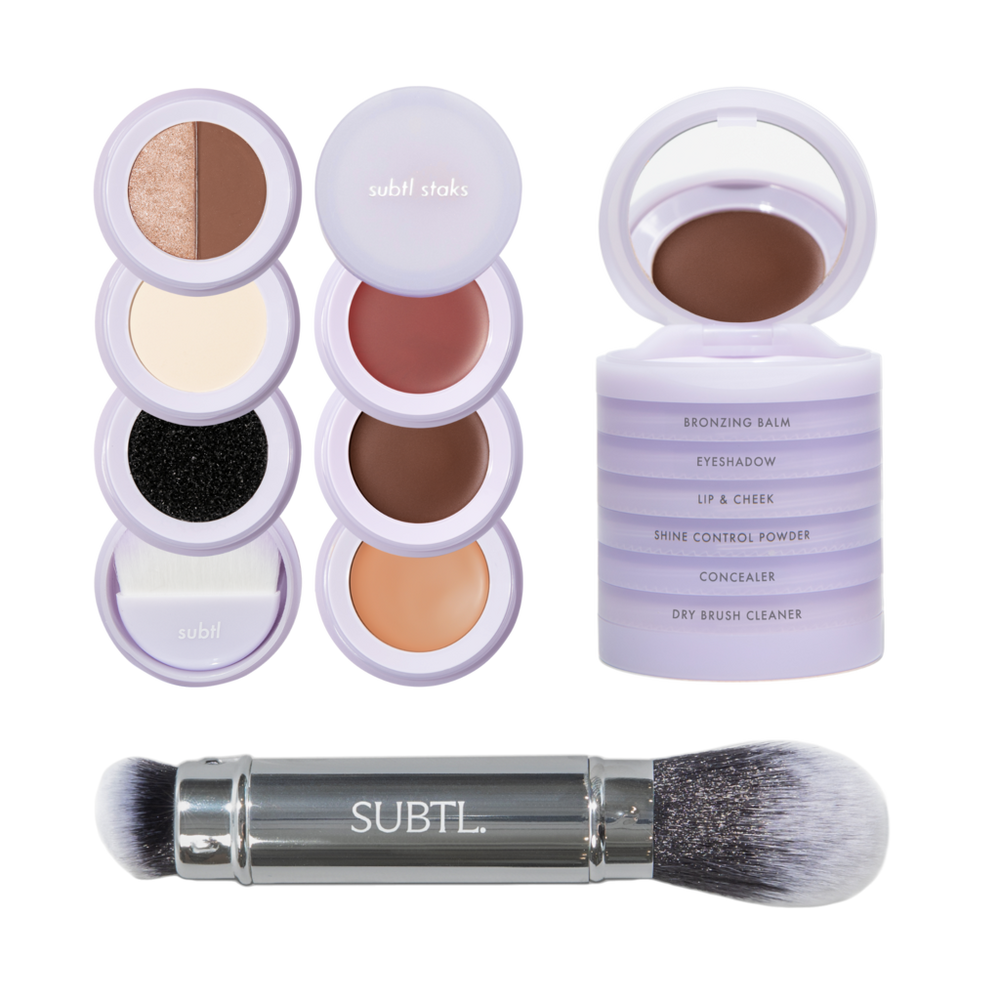 Subtl Beauty 6-in-1 Full Face Makeup Stak With Dual-ended Face Brush - 015c