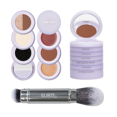 SUBTL. Beauty 6-in-1 Full Face Makeup Stak with Dual-Ended Face Brush