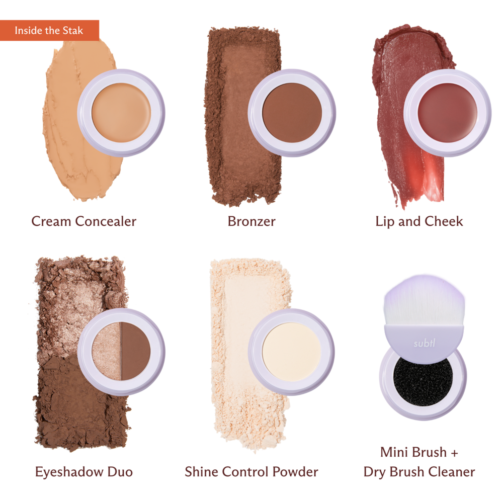 6-in-1 Full Face Makeup Stak with Dual-Ended Face Brush - 013W