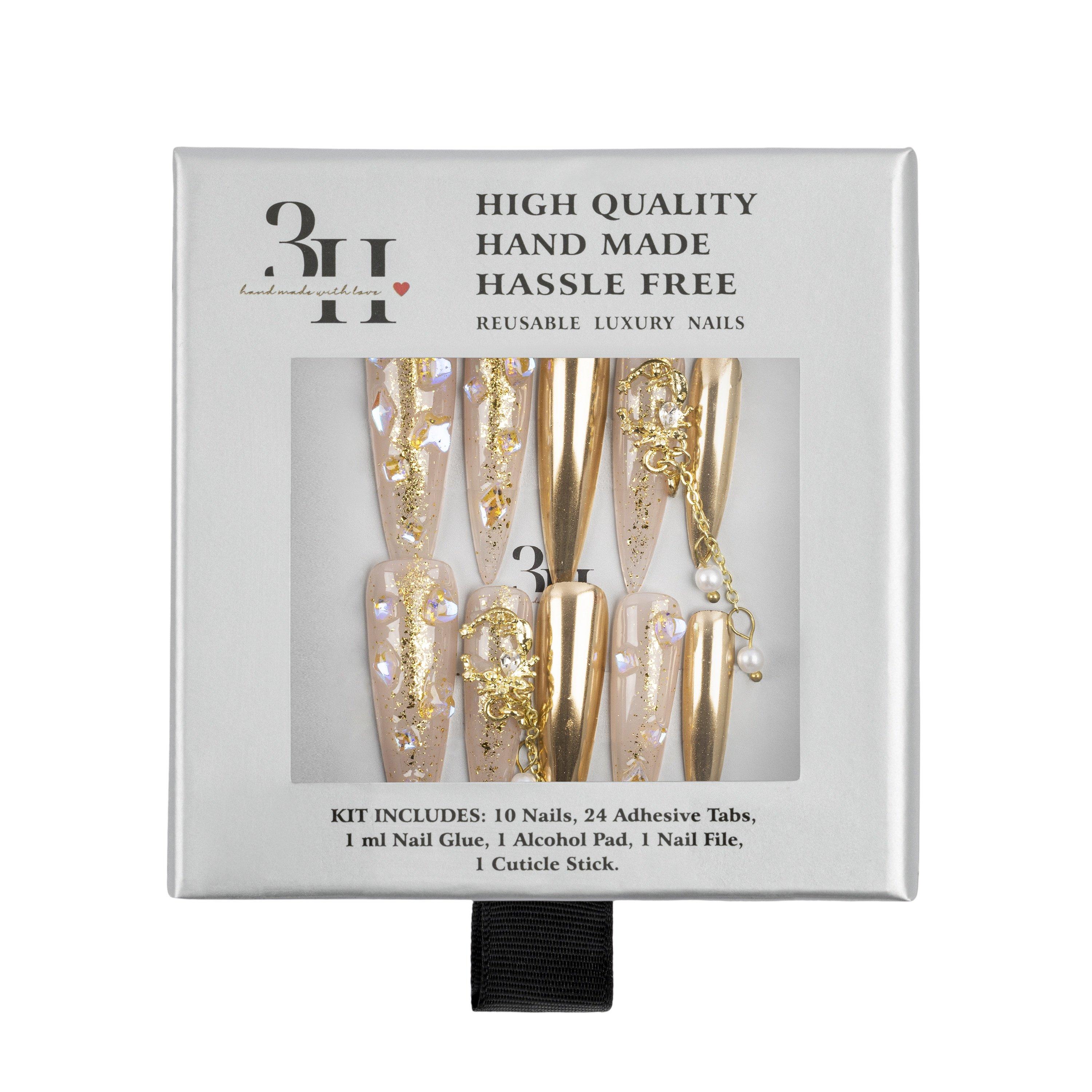 3H Nails Liquid Gold Handmade Press-On Nails #1