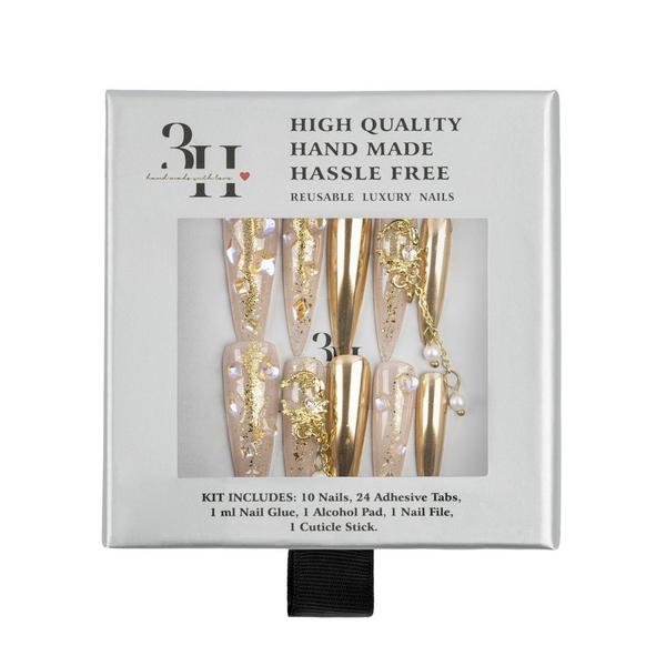 3H Nails Liquid Gold Handmade Press-On Nails #1