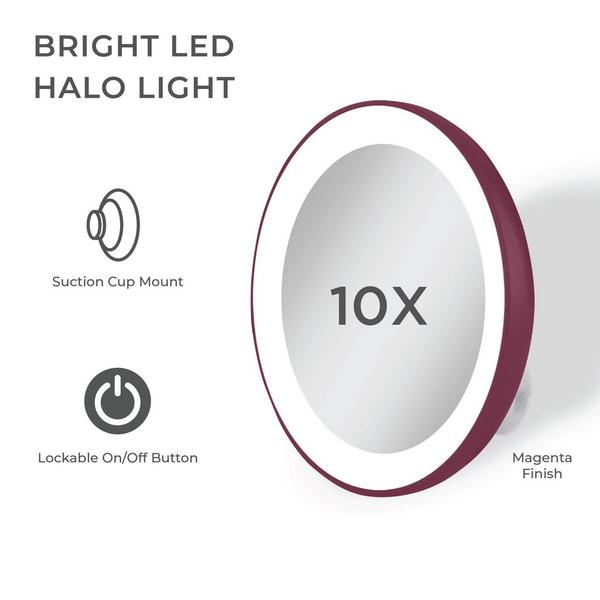 Zadro LED Ring Lighted Compact Mirror with 10X, Suction Cups #2