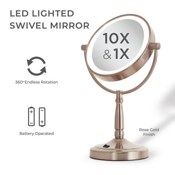 Zadro Cordless LED Lighted Makeup Mirror with 10X/1X #2