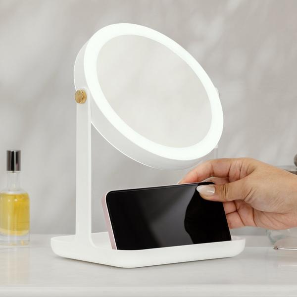 Zadro LED Lighted Makeup Mirror with 5X/1X, Tray & Phone Holder #5
