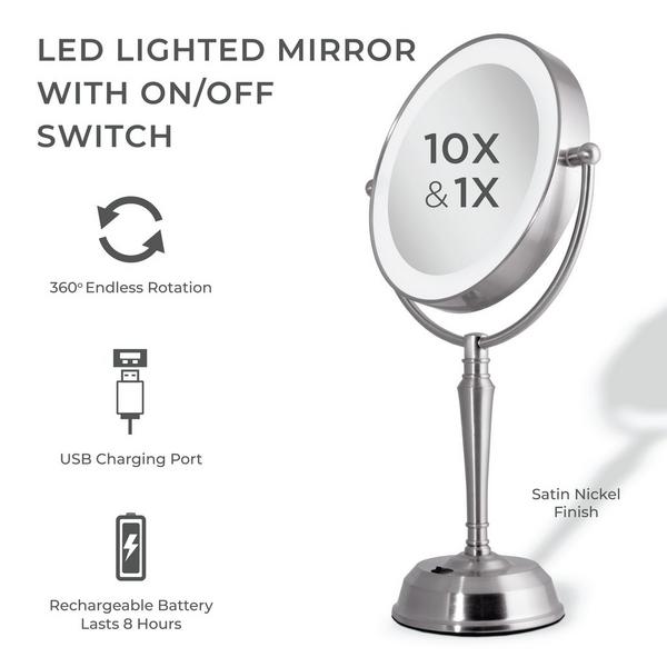 Zadro LED Lighted Makeup Mirrors with 10X/1X, USB Charging Port #3