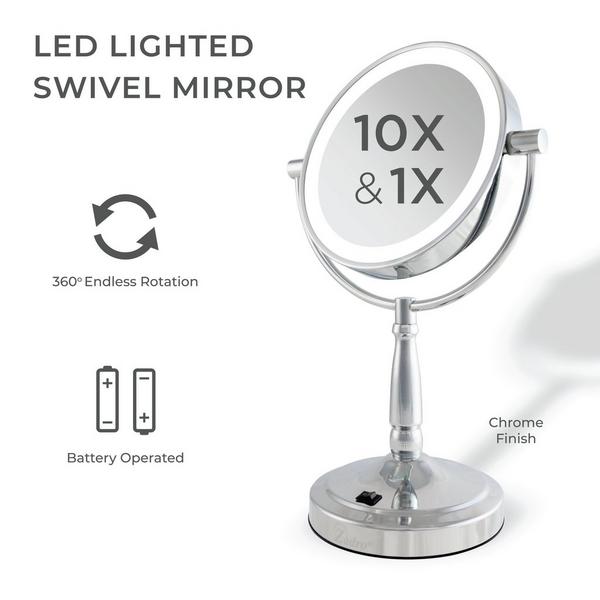 Zadro Cordless LED Lighted Makeup Mirror with 10X/1X #2