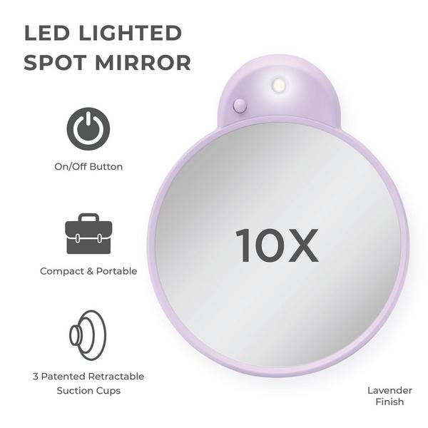 Zadro LED Lighted Compact Mirror with 10X, Suction Cups #2