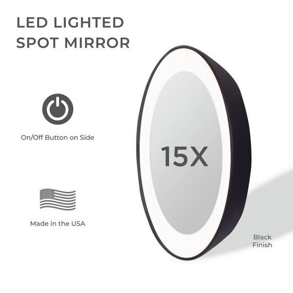 Zadro LED Lighted Travel Mirror with Magnification & Suction Cups #2