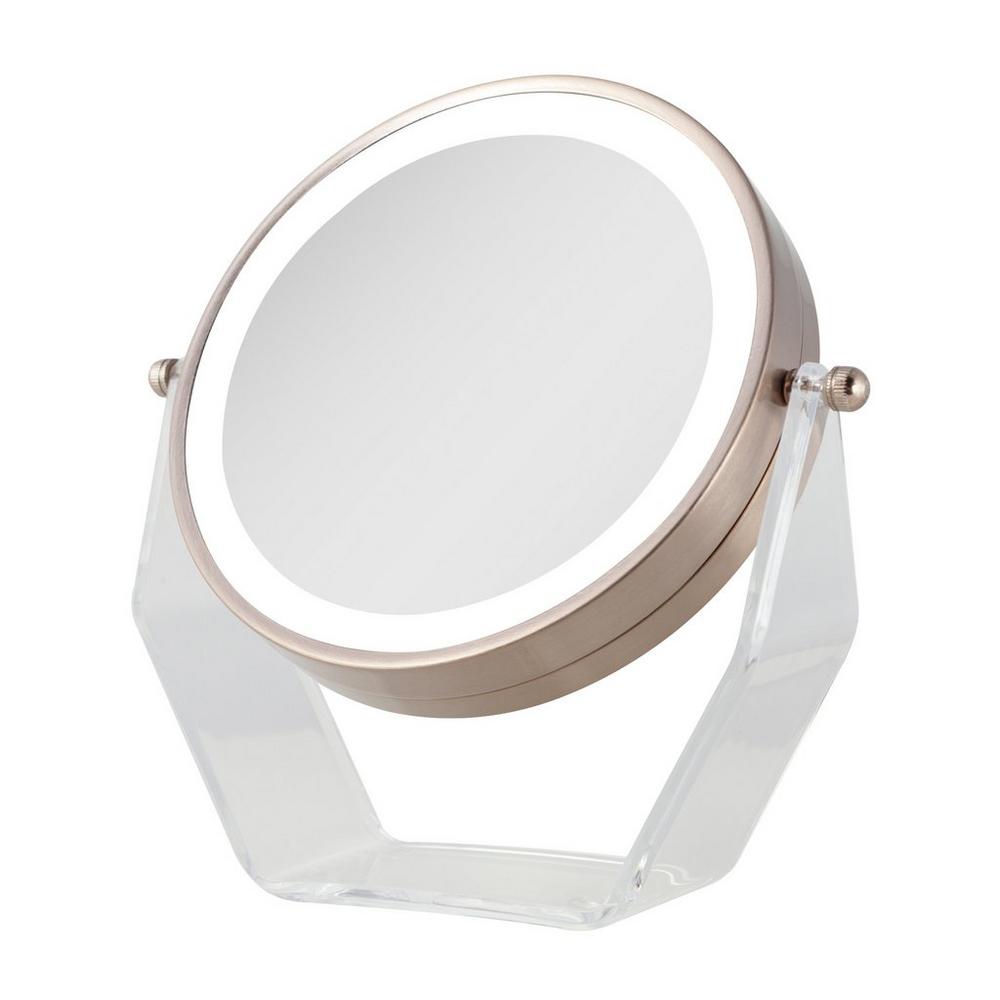 Zadro Led Lighted Makeup Mirror With Magnifications - Rose Gold In Gold