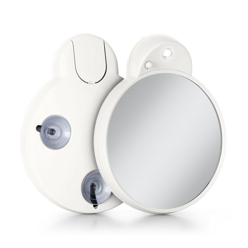 Zadro Led Lighted Compact Mirror With 10x, Suction Cups - White In White