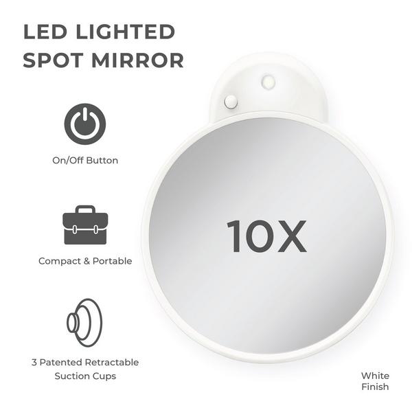 Zadro LED Lighted Compact Mirror with 10X, Suction Cups #2