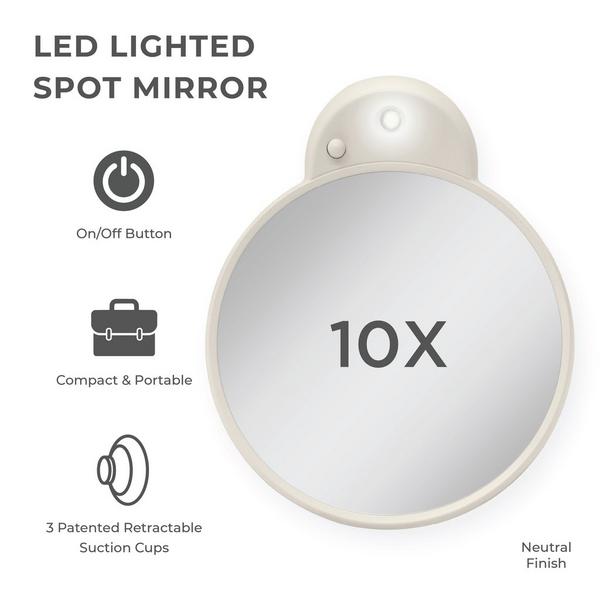 Zadro LED Lighted Compact Mirror with 10X, Suction Cups #2