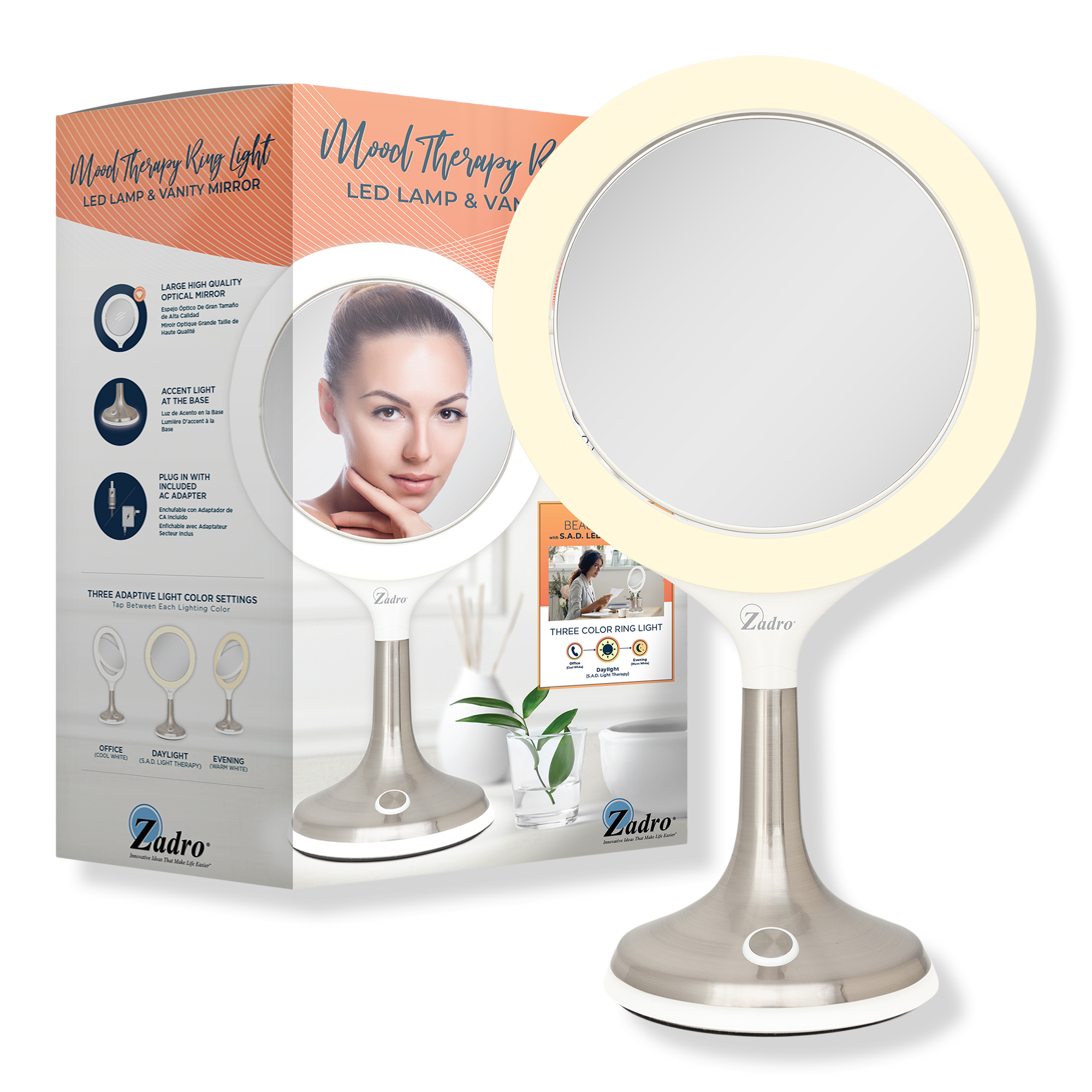 Zadro Mood Therapy Light Makeup Mirror with 8X/1X, Touch Control #1