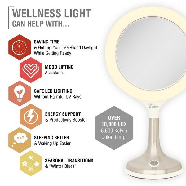 Zadro Mood Therapy Light Makeup Mirror with 8X/1X, Touch Control #3