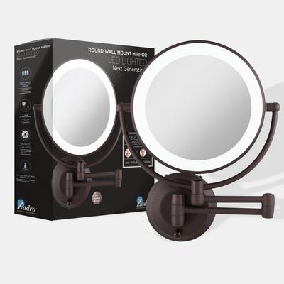 Zadro Lighted Wall Mounted Makeup Mirror with 10X/1X Battery/Cord