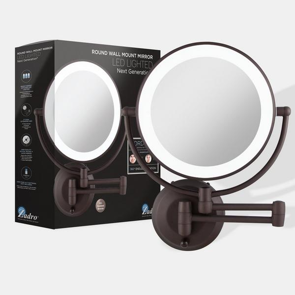Zadro Lighted Wall Mounted Makeup Mirror with 10X/1X Battery/Cord #5