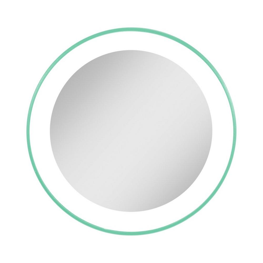 Zadro Led Ring Lighted Compact Mirror With 10x, Suction Cups - Seafoam Green In Green
