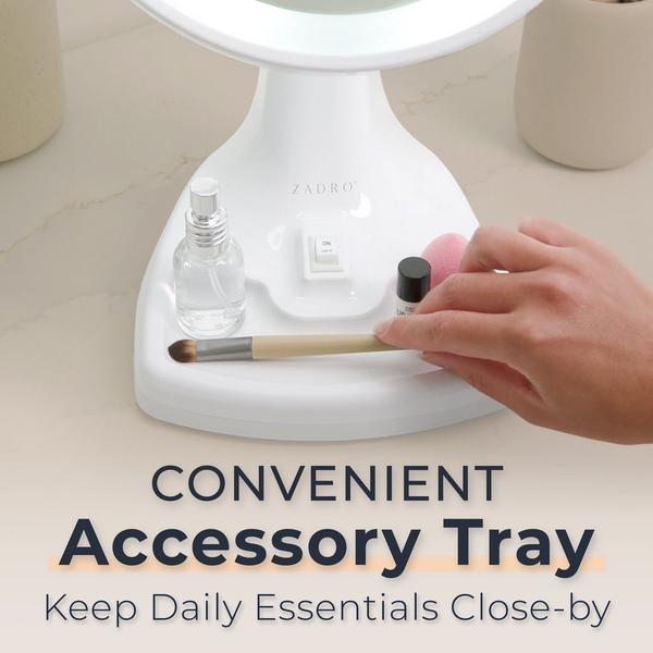 Zadro Max Bright Lighted Makeup Mirror with 10X/1X, Storage Tray #5