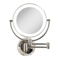 Lighted Wall Mounted Makeup Mirror with 5X/1X Battery/Cord