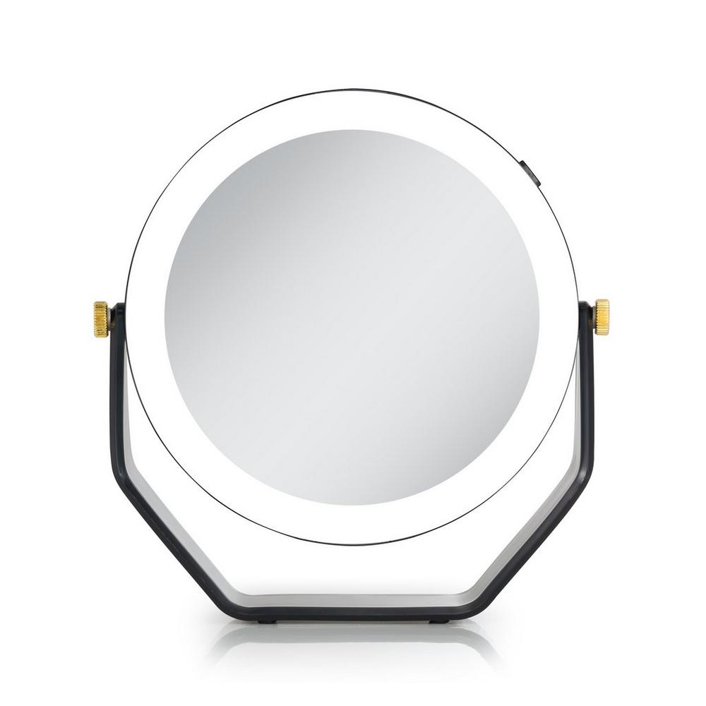Zadro Led Lighted Makeup Mirror With 5x/1x Magnifications - Black In Black