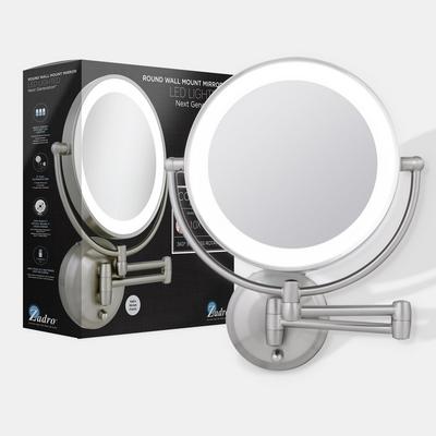Zadro Lighted Wall Mounted Makeup Mirror with 10X/1X Battery/Cord