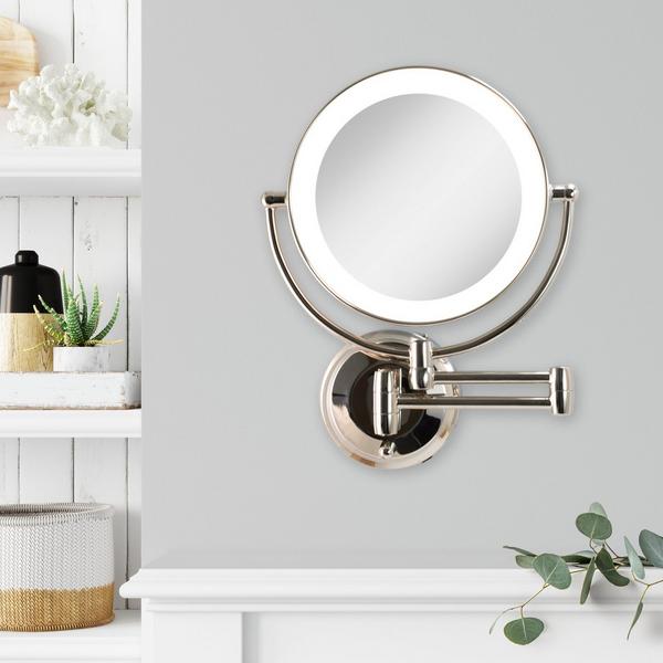 Zadro Lighted Wall Mounted Makeup Mirror with 10X/1X Battery/Cord #6